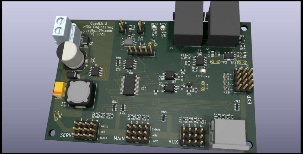 QuadLN_S Loconet Servo Board