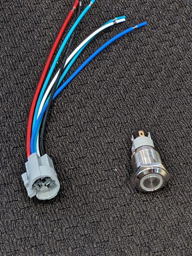 Pushbutton with LED Ring Light and wiring harness